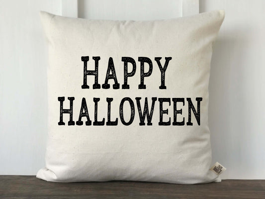 Happy Halloween Vintage Font Pillow Cover