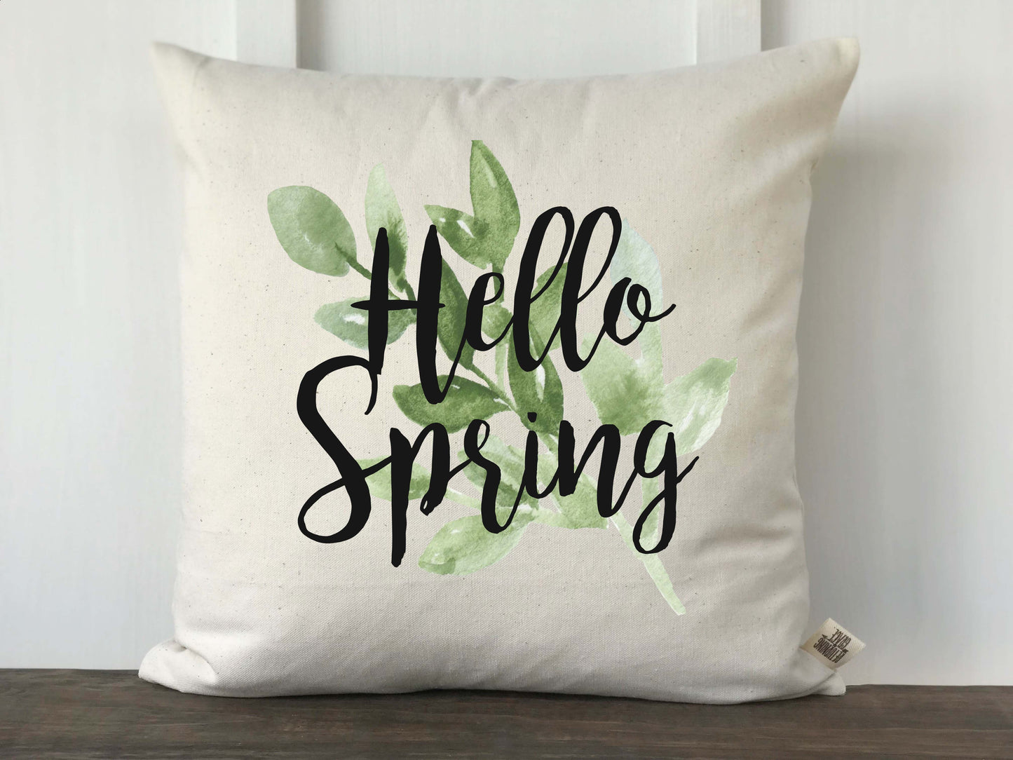 Hello Spring Greenery Pillow Cover - Returning Grace Designs