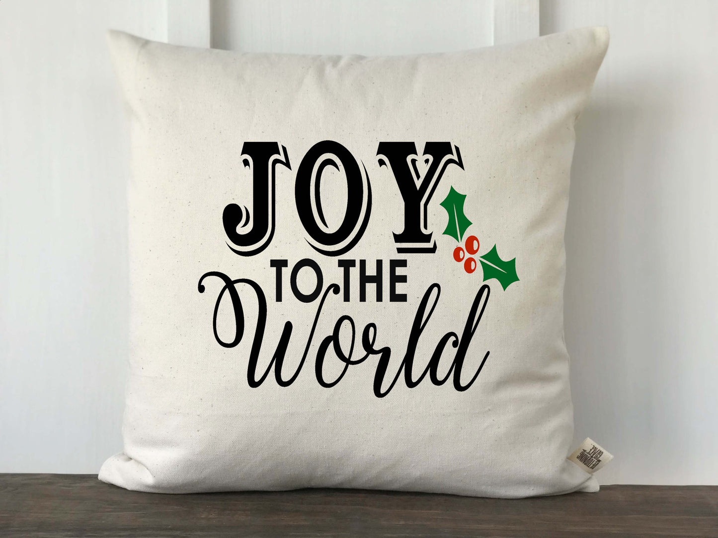 Joy to the World Farmhouse Christmas Pillow Cover - Returning Grace Designs
