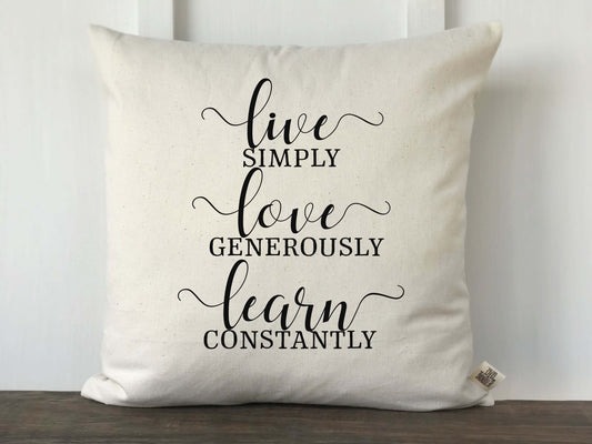 Live Love Learn Pillow Cover - Returning Grace Designs