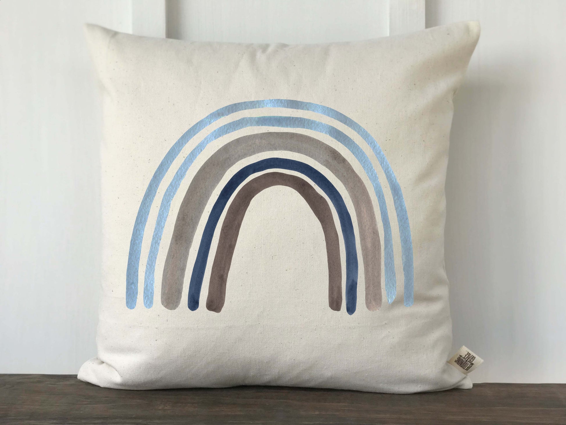 Blue Rainbow Baby Pillow Cover - Returning Grace Designs