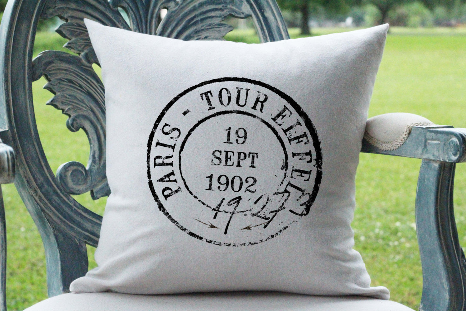 Paris Postmark Pillow Cover - 6 Styles Available - Returning Grace Designs